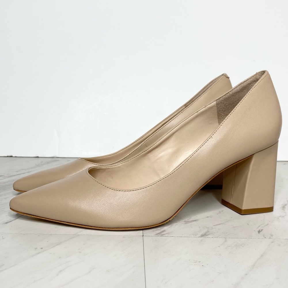 Marc Fisher Natara Tan Leather Pointed Toe Pump 9 1/2 M